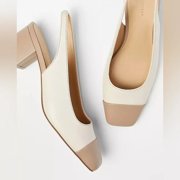 Ann Taylor cap toe block heel dress pumps - Picture 12 of 12